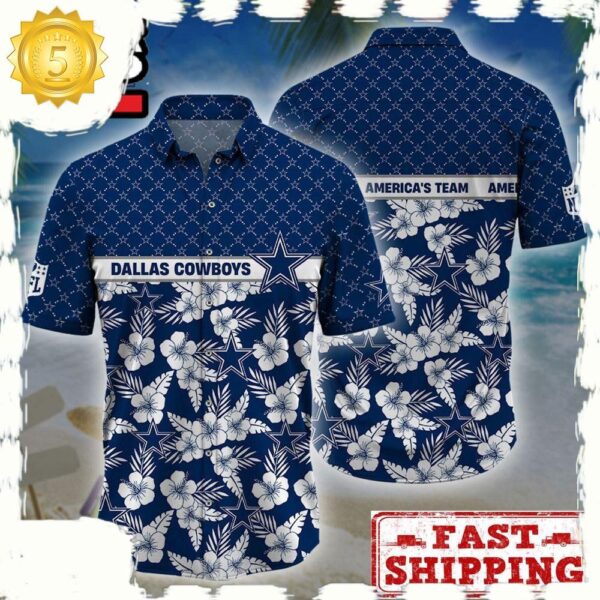 NFL Dallas Cowboys Palm Leaves New Design Hawaiian Shirt - available at - rugbyfanstore.com