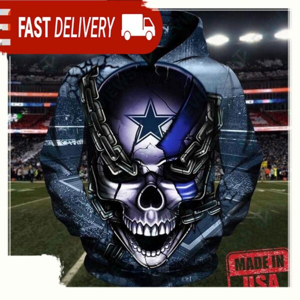 NFL Dallas Cowboys Skull Vintage Sports Unisex Hoodies - available at - rugbyfanstore.com