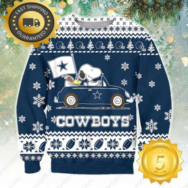 NFL Dallas Cowboys Snoopy Peanuts Ugly Christmas Sweater - available at - rugbyfanstore.com