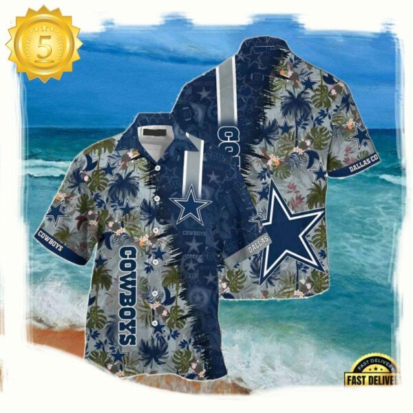 NFL Dallas Cowboys Summer Hawaiian Shirt Tropical Paradise Design - available at - rugbyfanstore.com