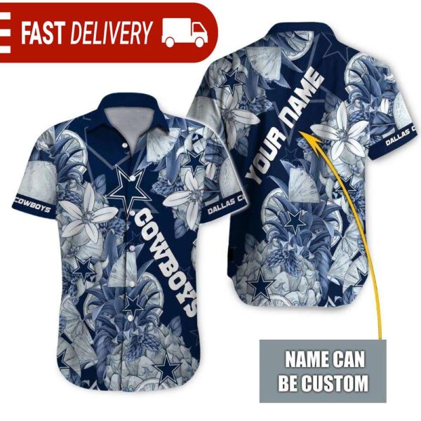 NFL Dallas Cowboys Tropical Fruit Personalized Hawaiian Shirt - available at - rugbyfanstore.com