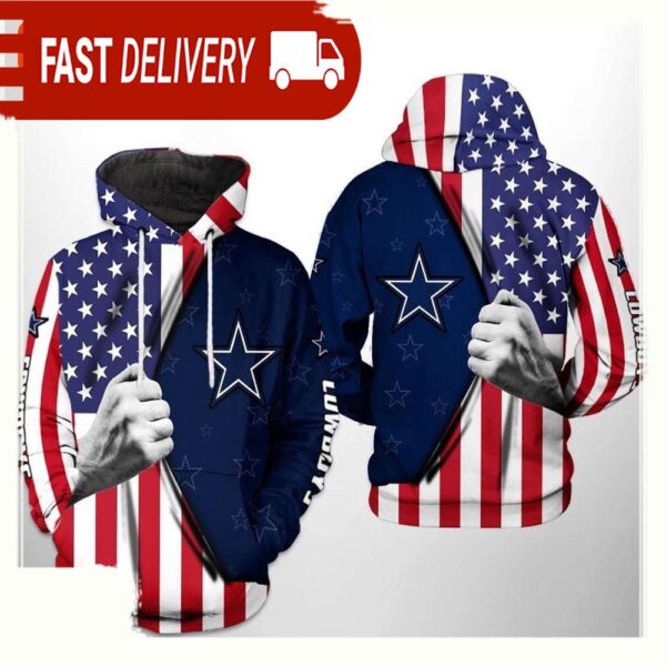 NFL Dallas Cowboys US Flag Team 3D Printed Hoodie Shirt - available at - rugbyfanstore.com