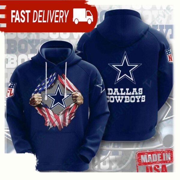 NFL Dallas Cowboys Vintage Sports All Over Print Unisex Hoodies - available at - rugbyfanstore.com