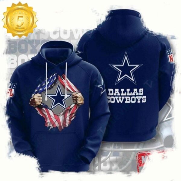 NFL Dallas Cowboys Vintage Sports Unisex Hoodies All Over Print - available at - rugbyfanstore.com