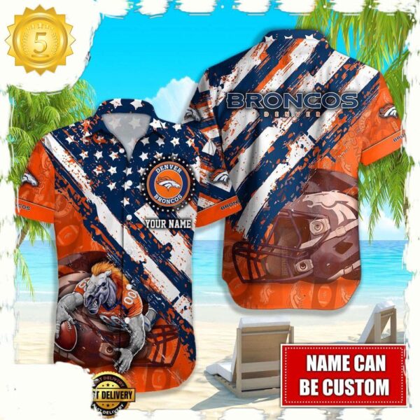 NFL Denver Broncos American Flag custom Hawaiian Shirts For Men Women - available at - rugbyfanstore.com