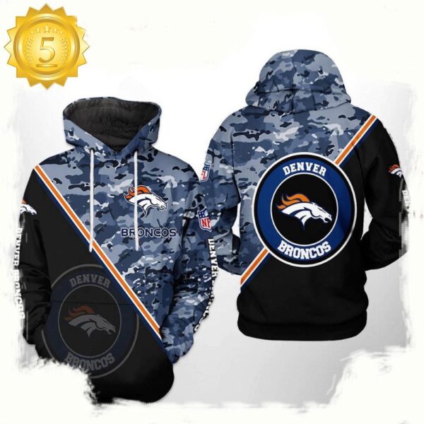 NFL Denver Broncos Camo Team 3D Printed Hoodie Shirt - available at - rugbyfanstore.com