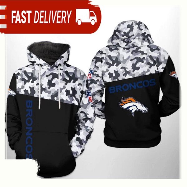 NFL Denver Broncos Camo Veteran Team 3D Printed Hoodie Shirt - available at - rugbyfanstore.com