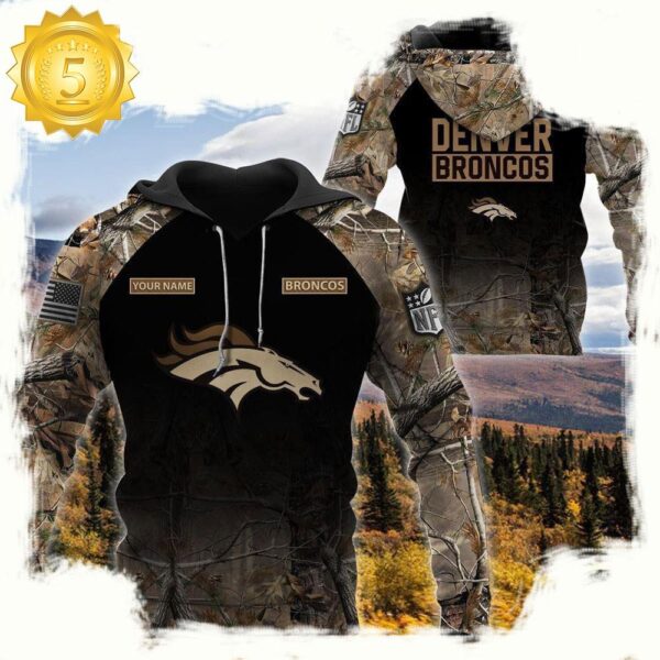 NFL Denver Broncos Custom NameHunting Camo Hoodie - available at - rugbyfanstore.com