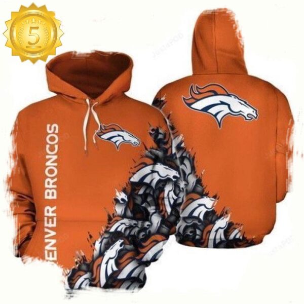 NFL Denver Broncos Football 3D Hoodie Hoodie Shirt - available at - rugbyfanstore.com