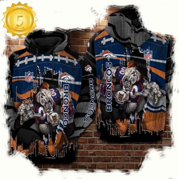 NFL Denver Broncos Football Limeted 3D Hoodie Shirt - available at - rugbyfanstore.com