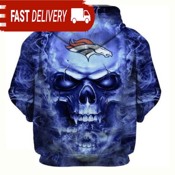 NFL Denver Broncos Football Skull Hoodie All Over Print Hoodie Shirt - available at - rugbyfanstore.com