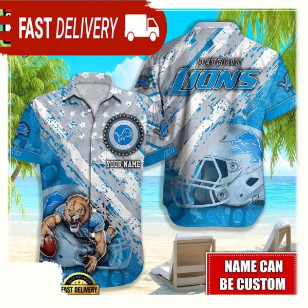 NFL Detroit Lions American Flag custom Hawaiian Shirts For Men Women - available at - rugbyfanstore.com