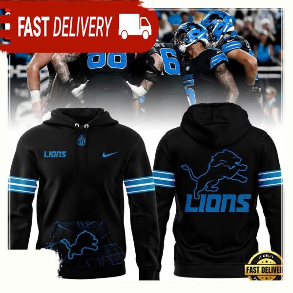 NFL Detroit Lions Dark Knights New Design 3D Hoodie - available at - rugbyfanstore.com