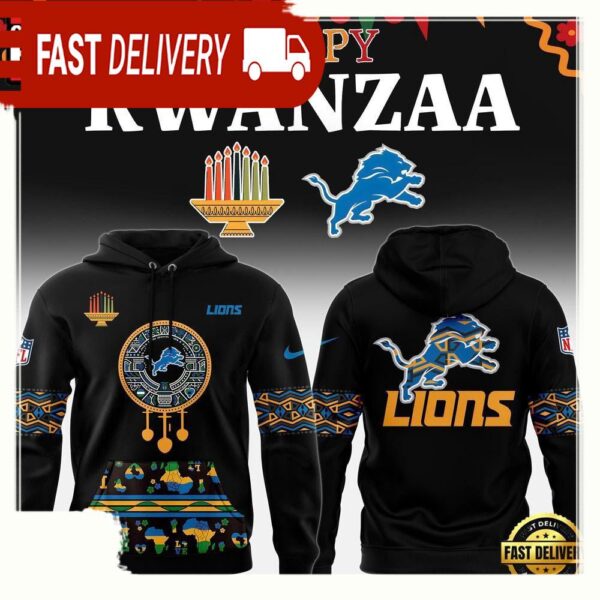 NFL Detroit Lions Happy Kwanzaa New Design 3D Hoodie - available at - rugbyfanstore.com