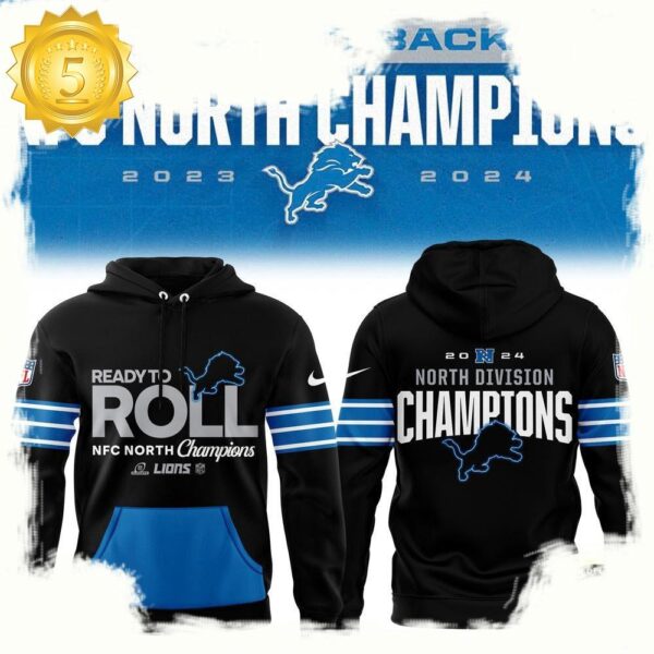 NFL Detroit Lions NFC North Division Champions New Design 3D Hoodie - available at - rugbyfanstore.com