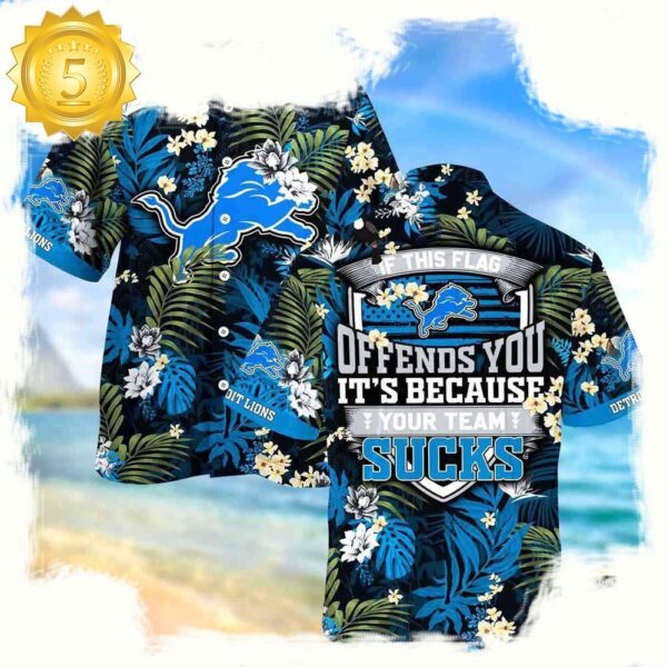 NFL Detroit Lions Summer Beach Hawaiian Shirt This Flag Offends You For Men Women - available at - rugbyfanstore.com