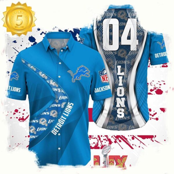 NFL Detroit Lions Super Bowl LIX 2025 Custom Aloha Hawaiian Shirt - available at - rugbyfanstore.com