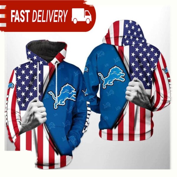 NFL Detroit Lions US Flag Team 3D Printed Hoodie Shirt - available at - rugbyfanstore.com