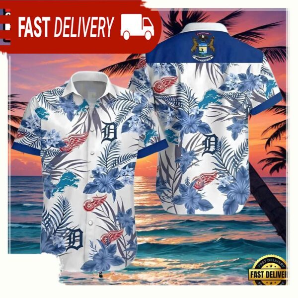 NFL Detroit Tigers Lions Red Wing Hawaiian Shirt For Fans - available at - rugbyfanstore.com