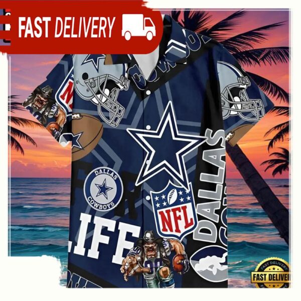 NFL For Life Dallas Cowboys Hawaiian Shirt - available at - rugbyfanstore.com