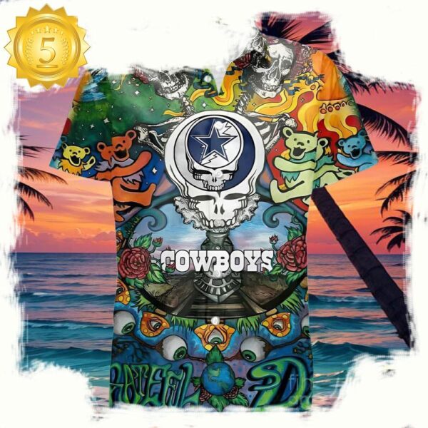 NFL Grateful Dead Dallas Cowboys Hawaiian Shirts - available at - rugbyfanstore.com