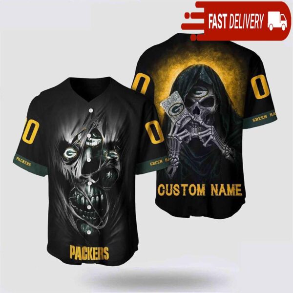 NFL Green Bay Packers Baseball Jersey Alchemy Grim Reaper Design Your Own Shirt - available at - rugbyfanstore.com