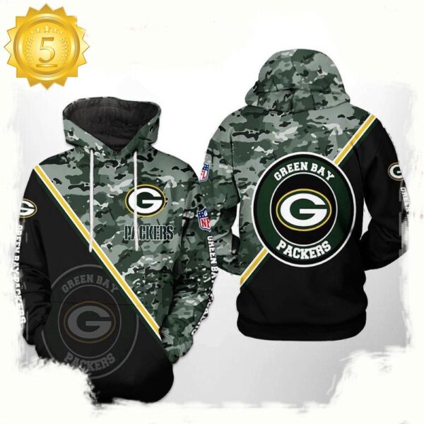 NFL Green Bay Packers Camo Team 3D Printed Hoodie Shirt - available at - rugbyfanstore.com