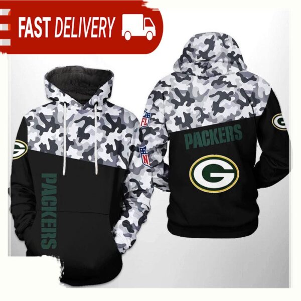 NFL Green Bay Packers Camo Veteran Team 3D Printed Hoodie Shirt - available at - rugbyfanstore.com