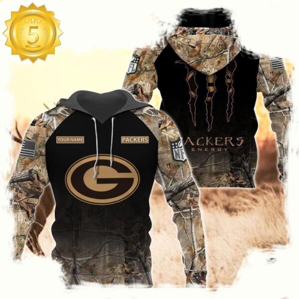 NFL Green Bay Packers Custom Name Hoodie Camo Hunting - available at - rugbyfanstore.com