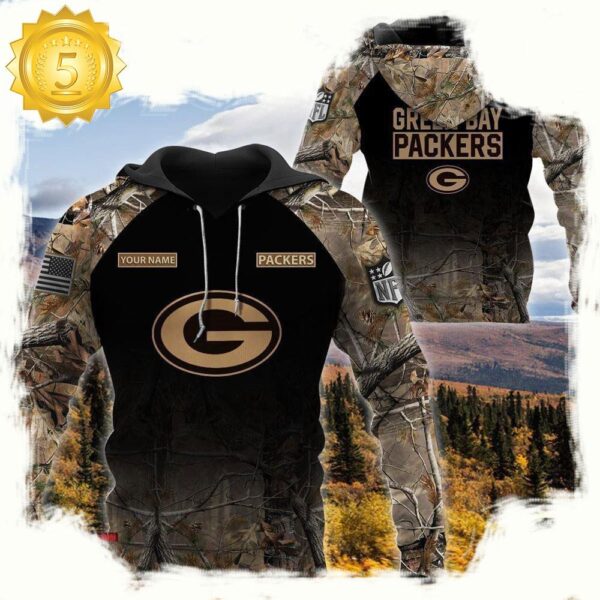 NFL Green Bay Packers Custom NameHunting Camo Hoodie - available at - rugbyfanstore.com