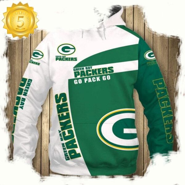 NFL Green Bay Packers Go Pack Go All Over Print All Over Print Unisex Hoodie Shirt - available at - rugbyfanstore.com