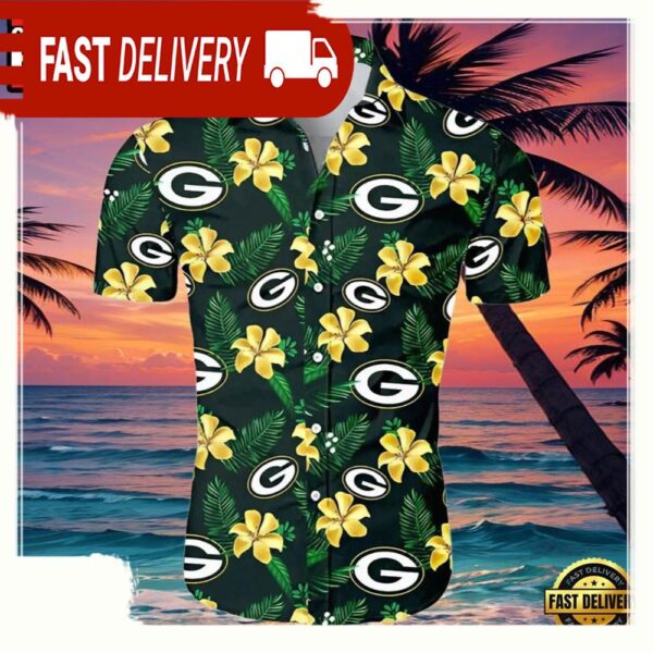 NFL Green Bay Packers Hawaiian Shirt Floral Button Up - available at - rugbyfanstore.com