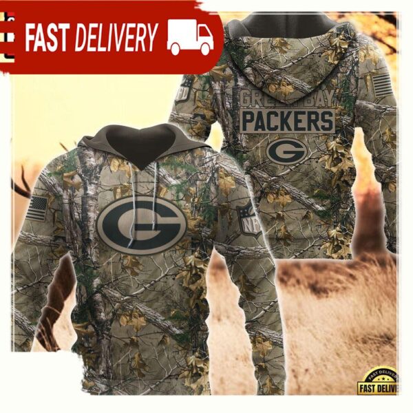 NFL Green Bay Packers Hunting Camo 3D Hoodies - available at - rugbyfanstore.com