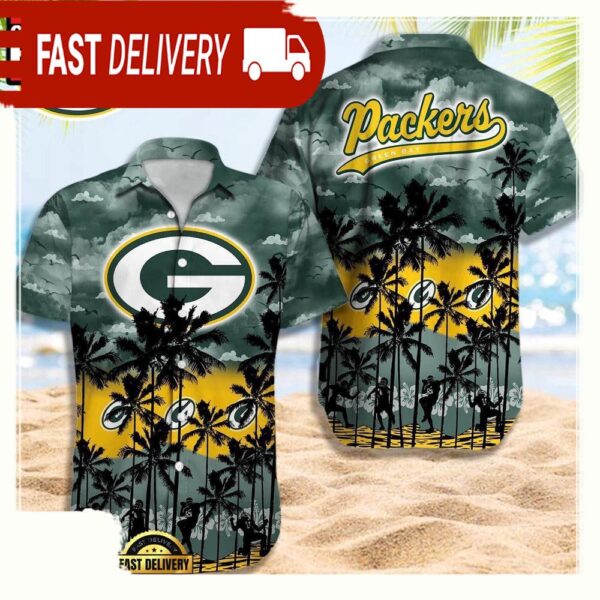 NFL Green Bay Packers Retro Aloha Shirts For Men Women - available at - rugbyfanstore.com