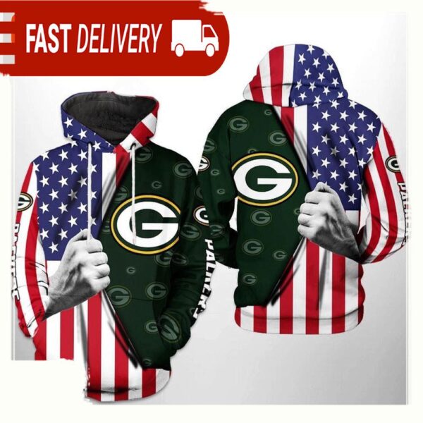 NFL Green Bay Packers US Flag Team 3D Printed Hoodie Shirt - available at - rugbyfanstore.com