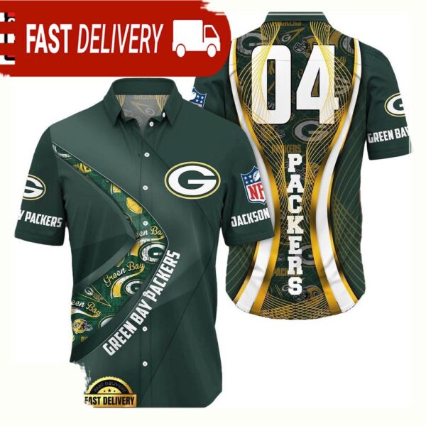 NFL Green Bay PackersCustom Name Number New Design Hawaiian Shirt For Men Women - available at - rugbyfanstore.com