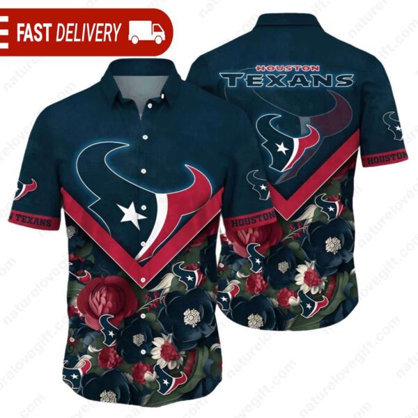 NFL Houston Texans 3D Floral Old Navy Hawaiian Shirt - available at - rugbyfanstore.com