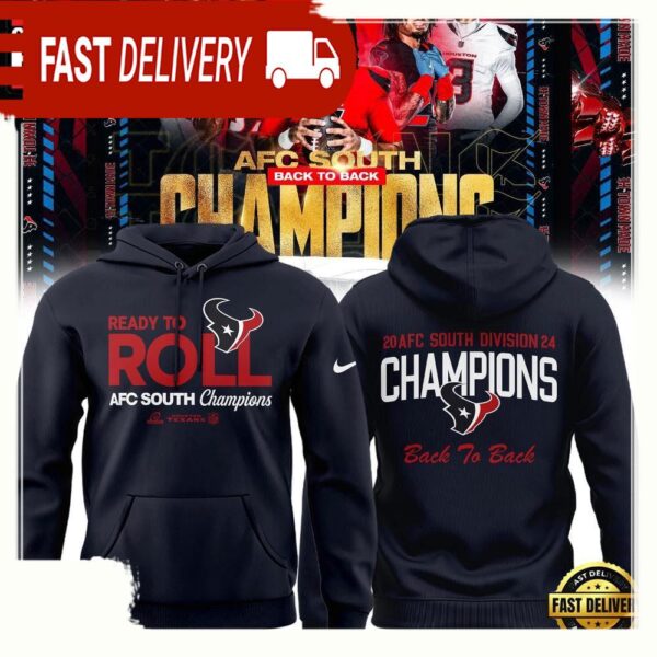 NFL Houston Texans AFC South Division Champions Back To Back New Design 3D Hoodie - available at - rugbyfanstore.com