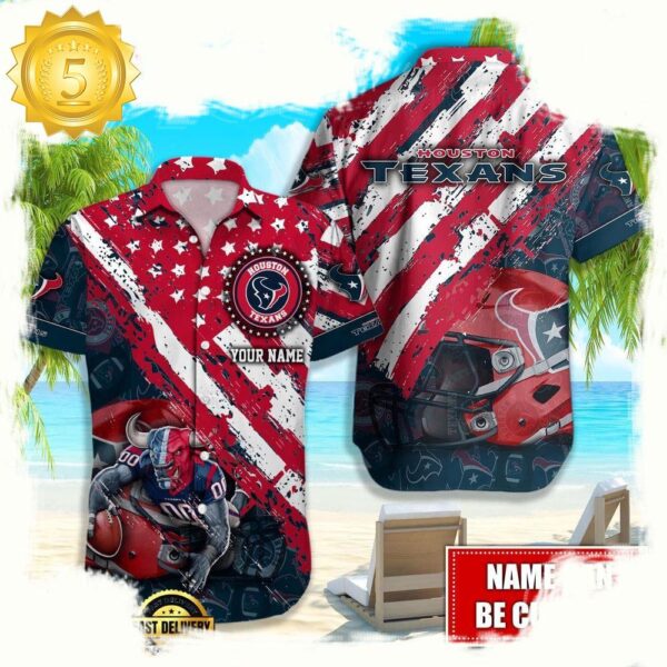 NFL Houston Texans American Flag custom Hawaiian Shirts For Men Women - available at - rugbyfanstore.com