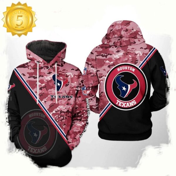 NFL Houston Texans Camo Team 3D Printed Hoodie Shirt - available at - rugbyfanstore.com