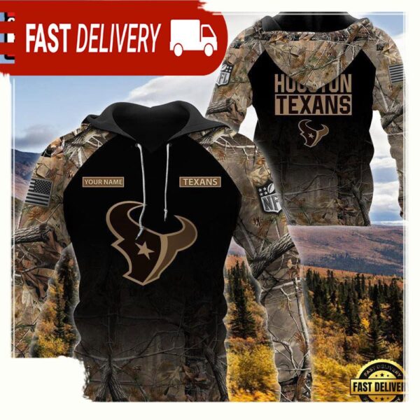 NFL Houston Texans Custom NameHunting Camo Hoodie - available at - rugbyfanstore.com