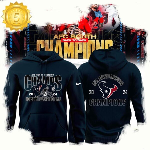 NFL Houston Texans Football AFC South Division Champions New Design 3D Hoodie - available at - rugbyfanstore.com