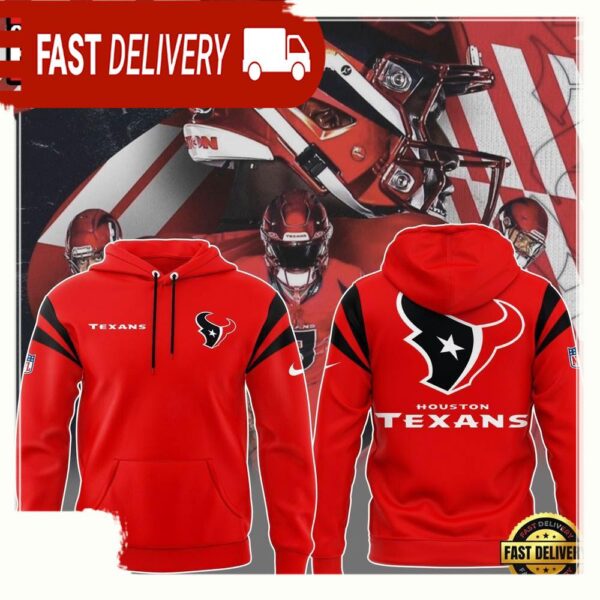 NFL Houston Texans Football Team Logo Red New Design 3D Hoodie - available at - rugbyfanstore.com