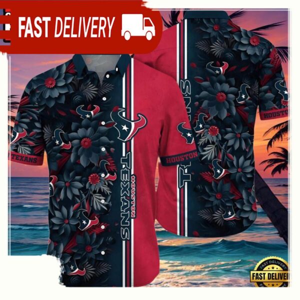 NFL Houston Texans Hawaiian Shirt Floral - available at - rugbyfanstore.com