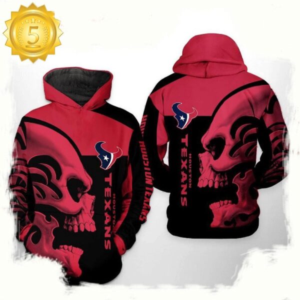 NFL Houston Texans Skull 3D Printed Hoodie Shirt - available at - rugbyfanstore.com