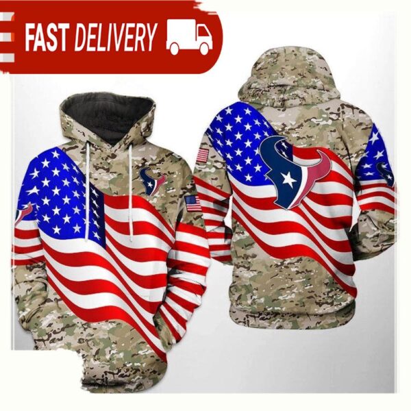 NFL Houston Texans US Flag Camo Veteran Team 3D Printed Hoodie Shirt - available at - rugbyfanstore.com