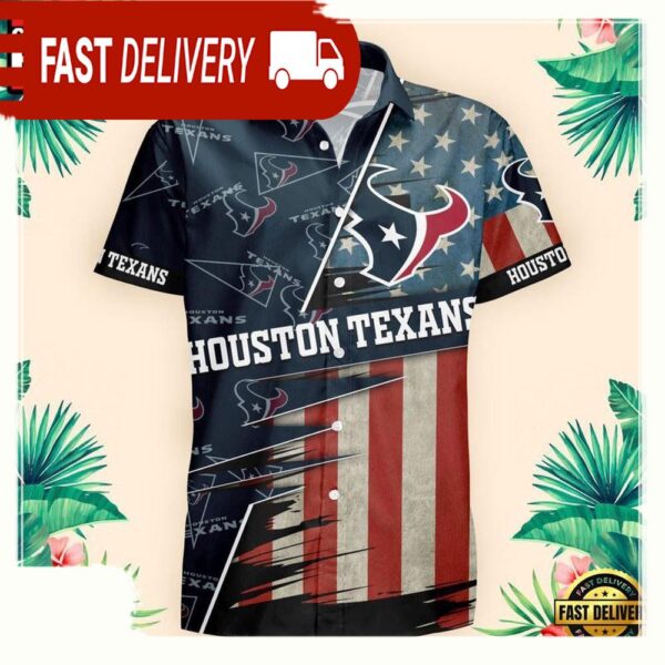 NFL Houston Texans US Flag Pattern Hawaiian Shirt - available at - rugbyfanstore.com