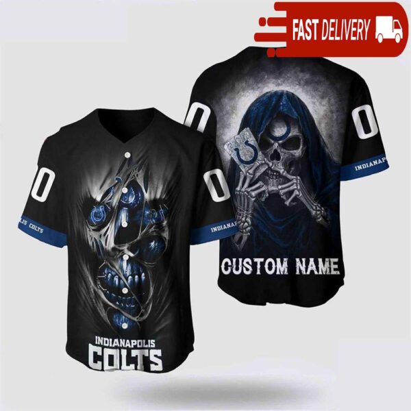 NFL Indianapolis Colts Baseball Jersey Alchemy Grim Reaper Design Your Own Shirt - available at - rugbyfanstore.com