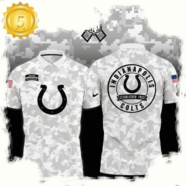 NFL Indianapolis Colts Camo 2025 Salute to Service Polo Shirt - available at - rugbyfanstore.com