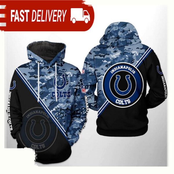 NFL Indianapolis Colts Camo Team 3D Printed Hoodie Shirt - available at - rugbyfanstore.com